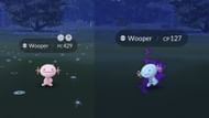 Wooper's shiny and shadow forms in Pokemon GO (Image via @Kelven91/Twitter)